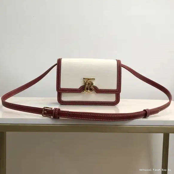 BURBERRY TB Two-tone and Bag Canvas Leather 0619
